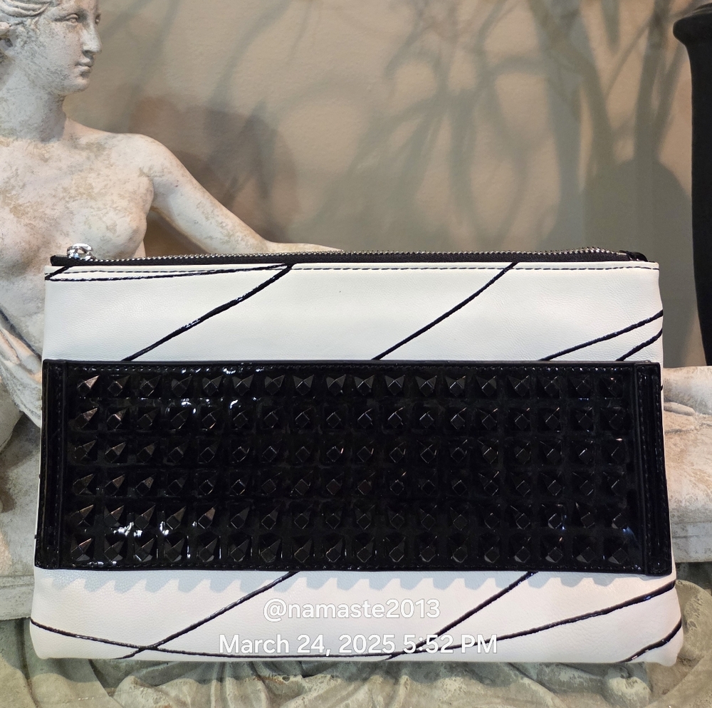 L.A.M.B. By Gwen Stefani Lana Leather Clutch Bag Designer Celebrity Studded #110